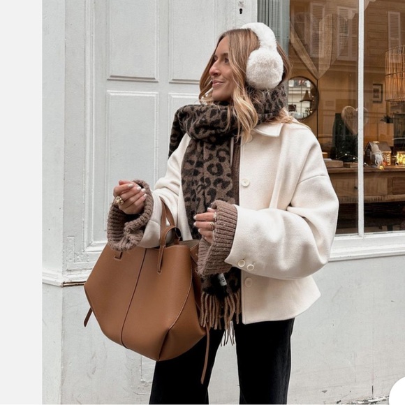 ZARA ZW COLLECTION スリット マンテコ ウール コート S